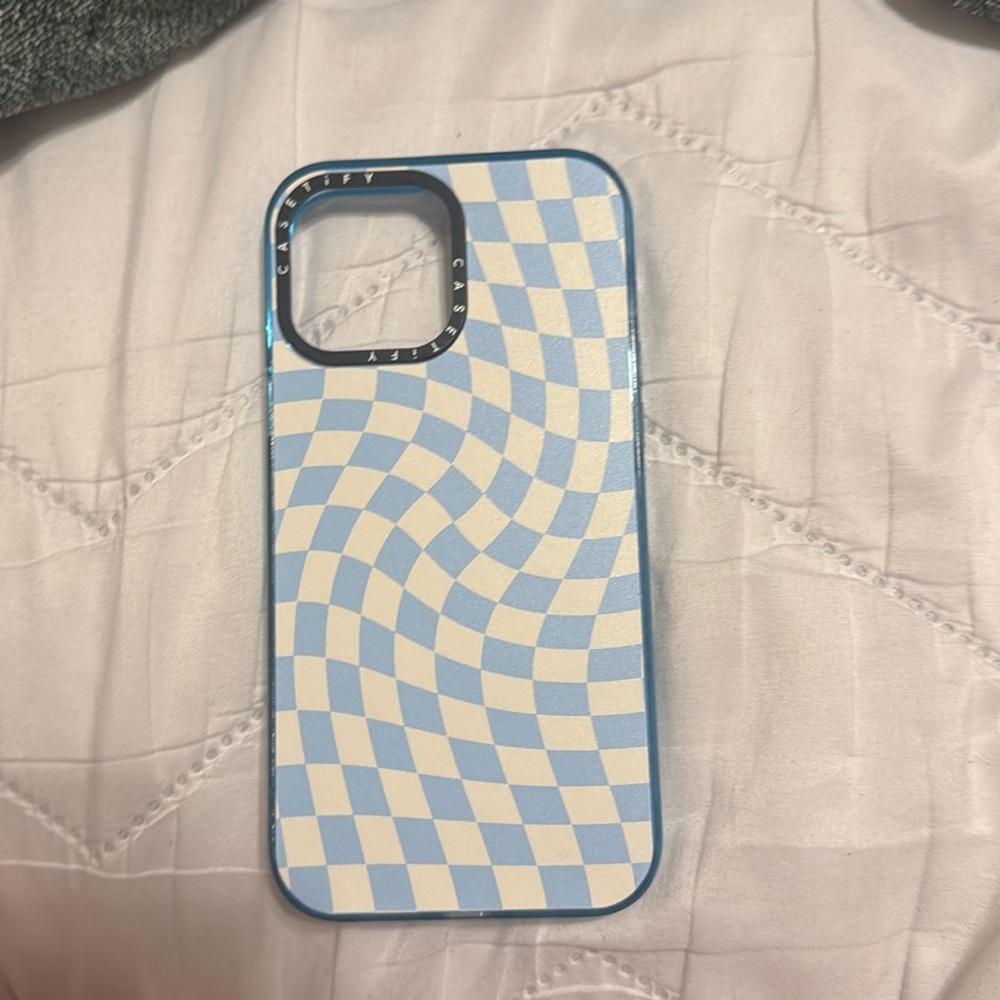 Blue checkerboard Casetify iPhone 13 Pro Max case